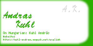 andras kuhl business card